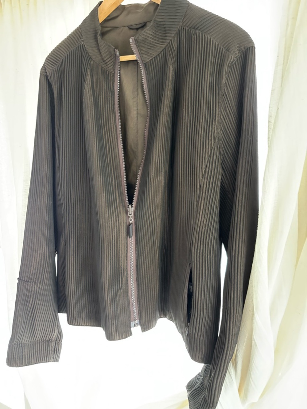 Mycra Pac Brown Ribbed Zip Front Utility Jacket